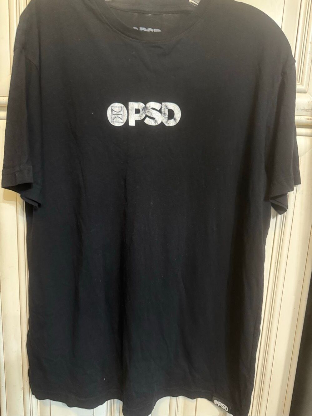 PSD Women's Short Sleeve Crew Neck Core Logo Graphic T-Shirt Black Size Medium